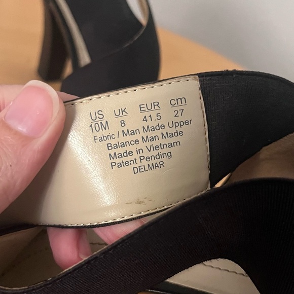 Naturalized Black High Heel Sandal Stretchy Strappy Pump 3.5 inch heel 10 - Picture 7 of 11